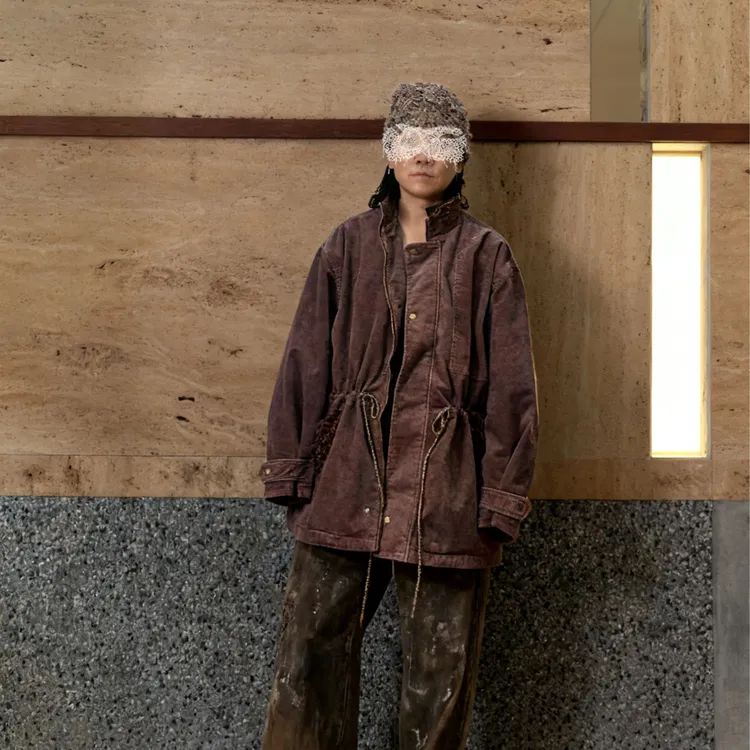 SHELLE ARTISTE钩花派克收腰显瘦立领外套新款