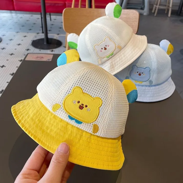 宝宝帽子夏季薄款防晒太阳帽男儿童遮阳渔夫帽女婴儿春夏款凉帽潮