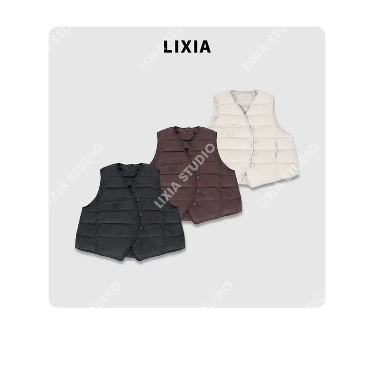 LIXIA【暖芯轻羽】INS风轻奢时尚必备保暖羽绒V领马甲-D10086