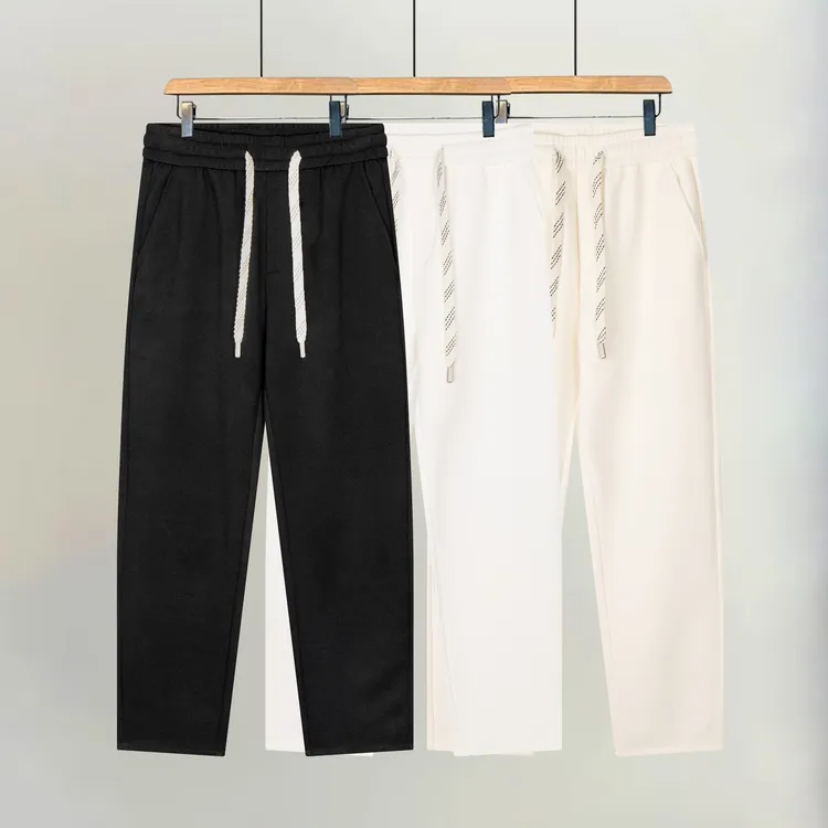 夏季薄款透气垂感直筒裤男休闲裤华夫格卫裤简约宽松时尚百搭潮流