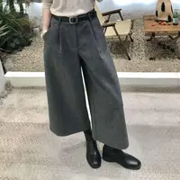 竹竿8分裤 ‘’韩系时尚百搭冬季新品高腰休闲裤羊毛花呢8分阔腿裤