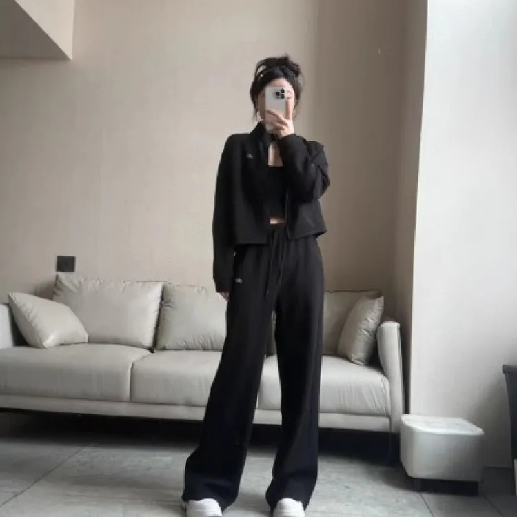 alo运动外套女春秋宽松开衫拉链卫衣跑步健身瑜伽服上衣裤子套装