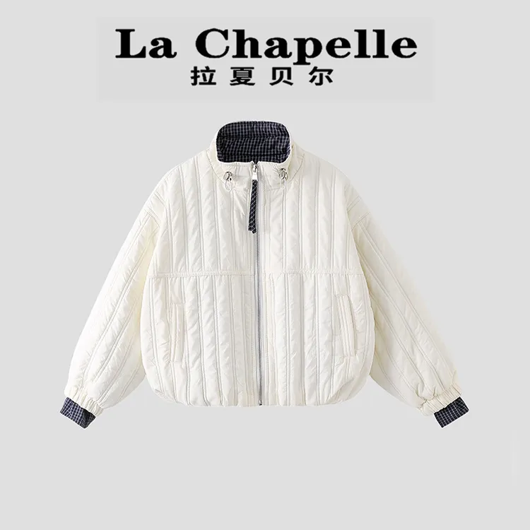La Chapelle【拉夏贝尔】时尚冬季新款格子拼色儿童棉服LA2307
