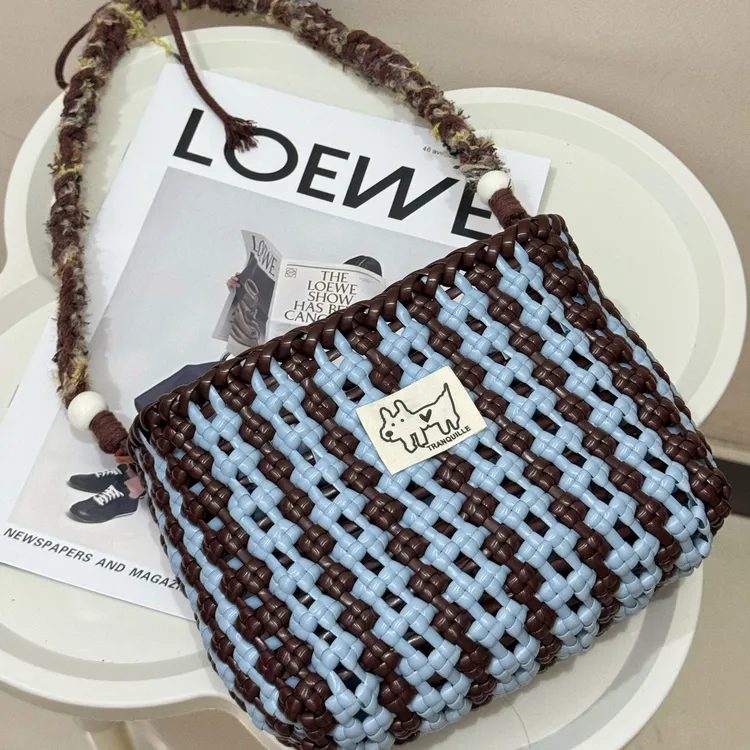 粒粒果手作｜撞色条纹手工DIY藤条包可材料包附教程（不退换）