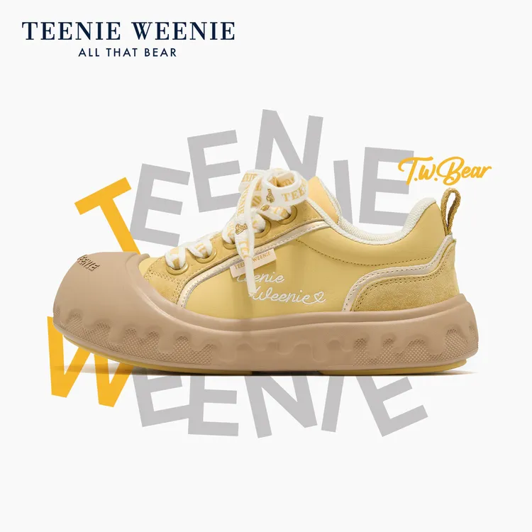TeenieWeenie秋冬色调ins儿童潮鞋透气软底低帮板鞋开口笑饼干鞋