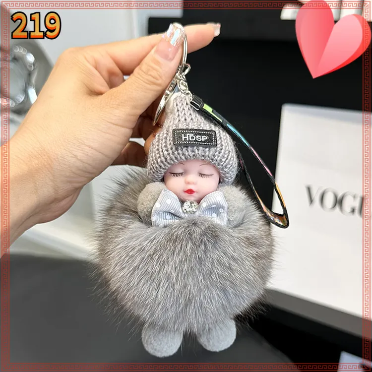 狐狸毛娃娃汽车钥匙扣挂饰可爱毛绒公仔玩偶书挂件情侣礼物B11