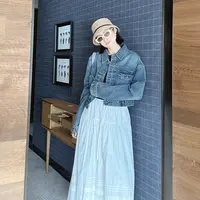 【丽姐女装】显高利器 春季酷飒简约百搭软糯牛仔短外套W0309