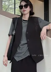 2006潮女时尚百搭休闲肩网西装马夹