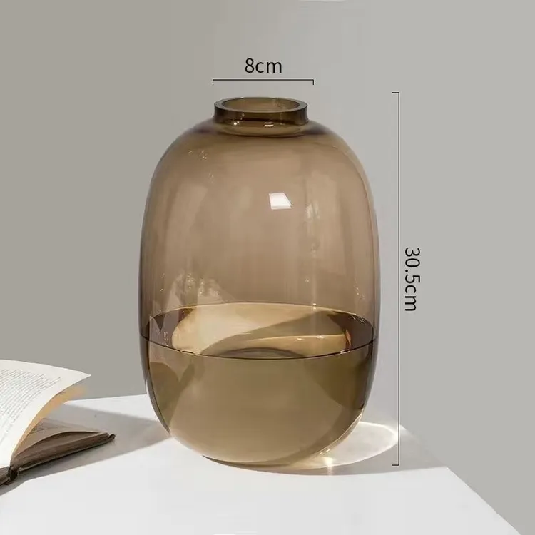 网红喜悦加厚大肚玻璃花瓶网红爆款2025新款高级感雪柳专用花瓶