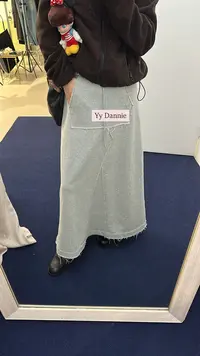 「ZDY」8208#Ins博主松紧腰拼接长半裙