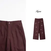 2025早秋新品高级感气质简约基础百搭休闲裤显瘦修身阔腿裤JN8565
