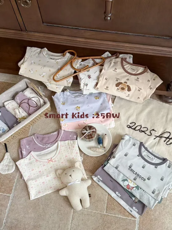 （单套）儿童A类纯棉无骨莱卡秋衣秋裤睡衣家居服套装200克四季款