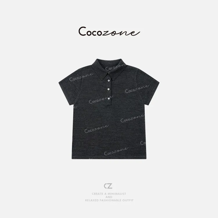 COCO ZONE 刘一一 “拼色POLO”100绵羊毛毛织上衣 CD2A1455