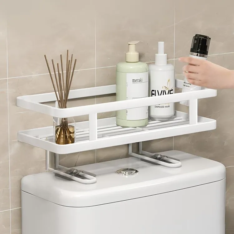 免打孔马桶置物架浴室坐便器上方储物架卫生间壁挂沥水架收纳架子