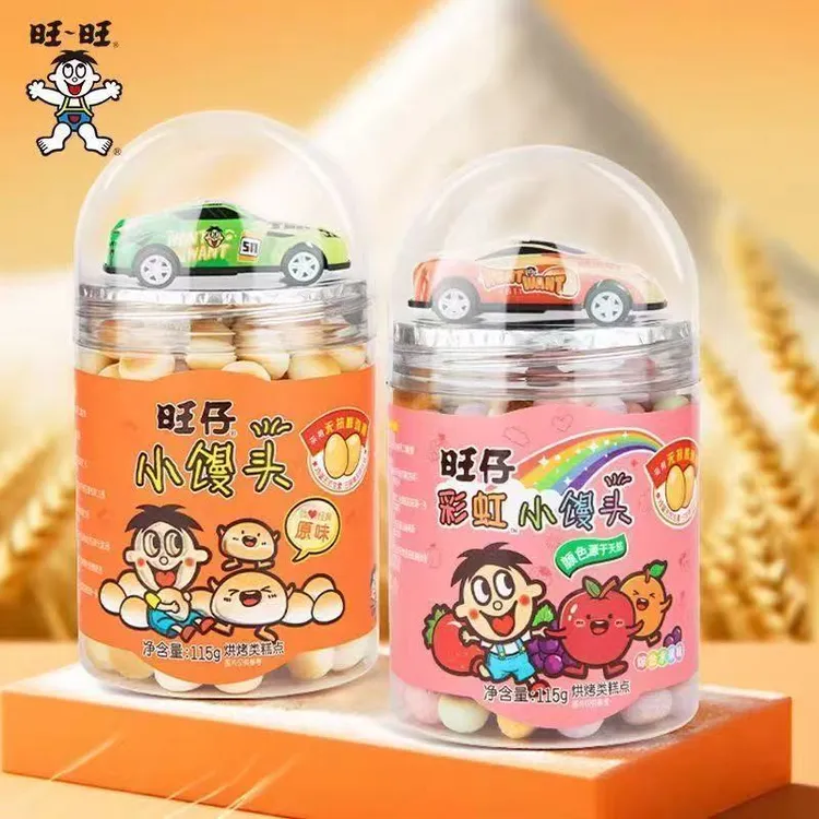 26年5月到期旺仔小馒头周边罐115g原味水果味休闲零食儿童营养