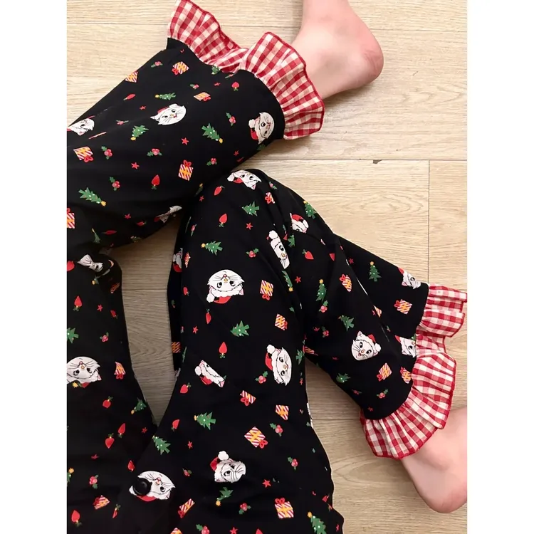 【玛丽猫印花格子】网红韩版可爱睡衣女套装春秋季2025新款家居服