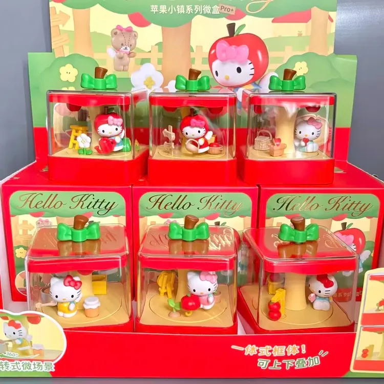 正品三丽鸥Hello kitty苹果小镇系列盲盒潮玩凯蒂猫周边摆件手办