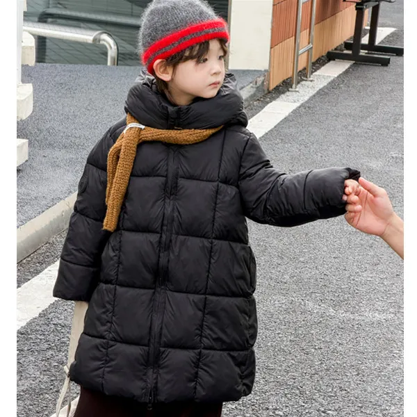 男女童冬装羽绒棉服时尚新款冬季洋气儿童长款保暖棉袄棉衣长外套