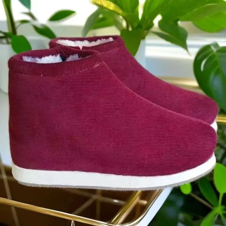 手工棉鞋女冬季加绒加厚保暖中老年人居家室内棉拖鞋