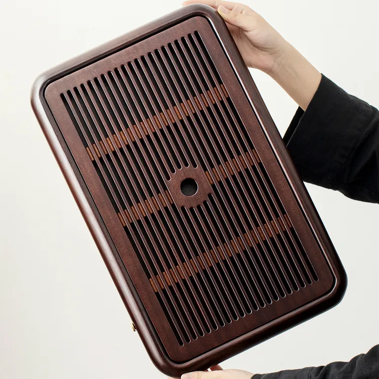 唐仙花梨木茶盘家用办公室新款高端小型储水干泡茶台茶托盘泡茶盘