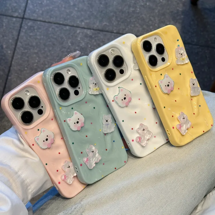 GGBond立体贝壳纹狗贴件适用iPhone15/16pro陨石纹14苹果手机壳13