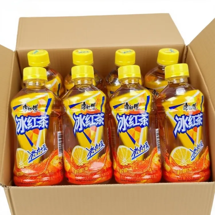 康师傅冰红茶330ml*6瓶整箱调味茶饮料柠檬味1000ml大瓶装批发