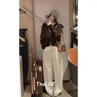 TheLOE/羊毛桑蚕丝极简百搭设计感抽绳松紧腰休闲长裤#LE-5057