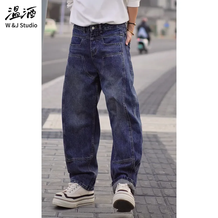 【双侧径线双膝裤】秋冬设计款立体线条牛仔裤 微锥版牛仔裤