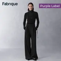 Fabrique Galatée 【紫标】经典黑色绵羊毛堆堆领抽绳修身针织上衣