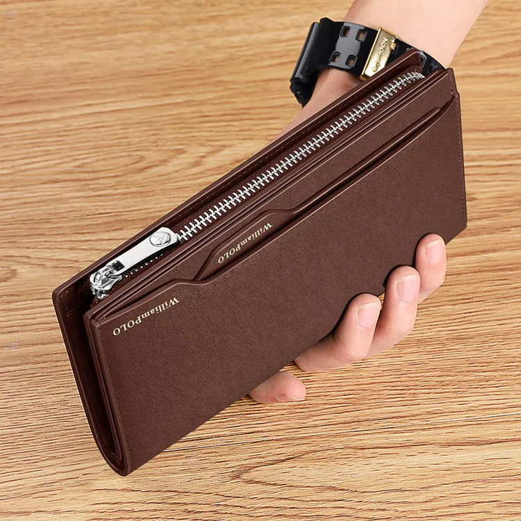 英皇保罗牛皮男士钱包2025新款长款多卡位驾驶证手拿包卡包皮夹子