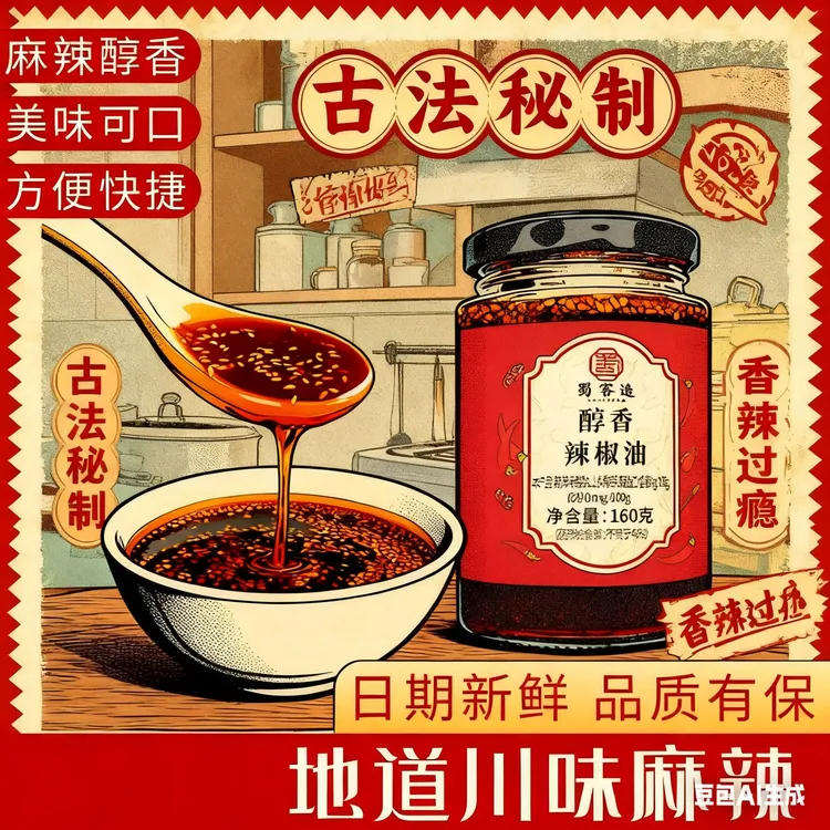 直播蜀客造辣椒油经典拌面红油调味料160g