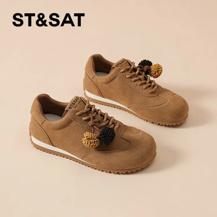 星期六女士德训鞋2025秋季新款薄底休闲鞋复古运动小众低帮阿甘鞋
