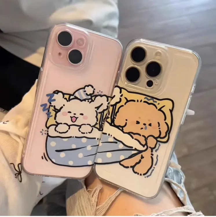 抢被子小狗适用iphone16苹果15手机壳小米OPPO华为VIVO荣耀一加