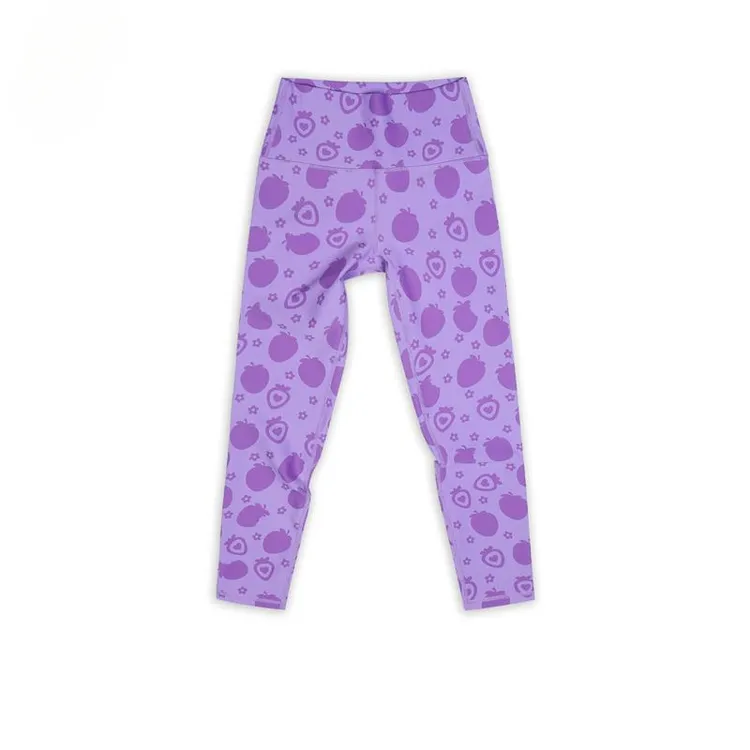 LULUISSUE｜草莓影跑步外普拉提瑜伽长裤女紫色防卷边收腹运动裤