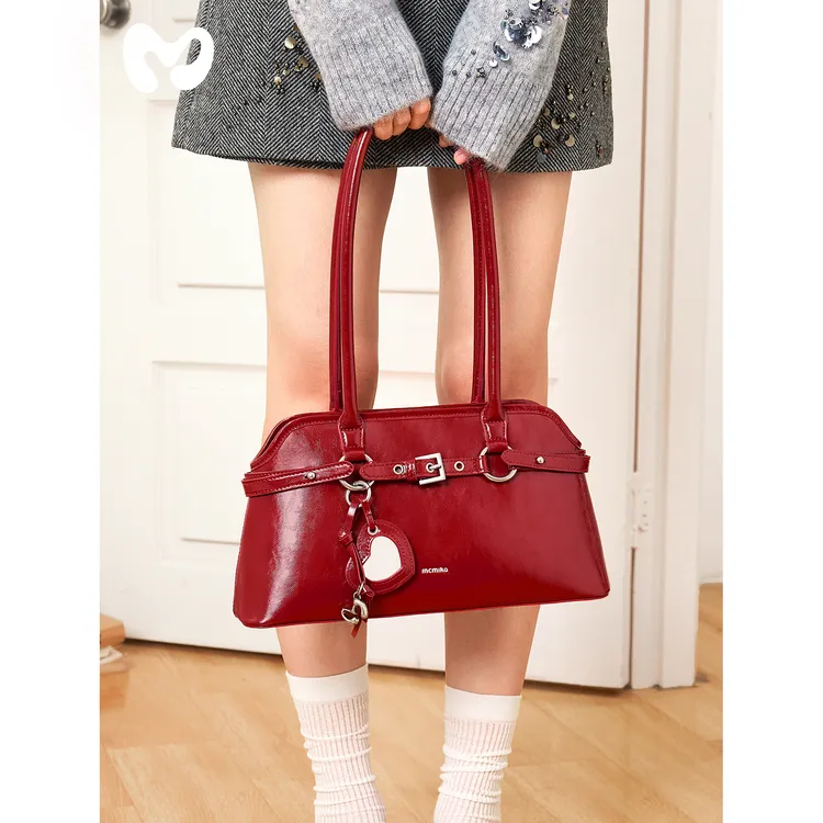 麦米可Mcmiko【芭蕾千金4.0】原创红色通勤包腋下包25秋复古婚包