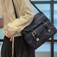 95新 DIOR/迪奥 【蕾】60 0109 蓝色帆布邮差包