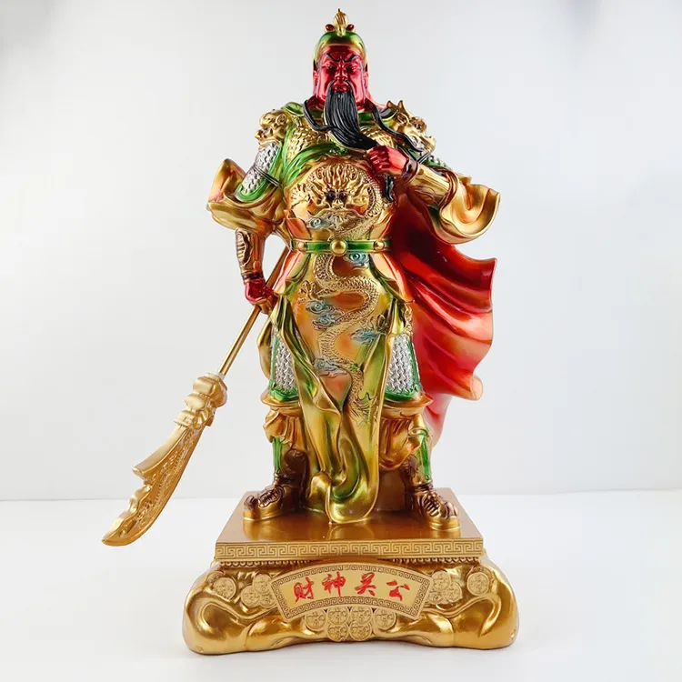 财神关公关帝圣君武财神关羽仿彩铜摆件家居办公室店铺开业礼品