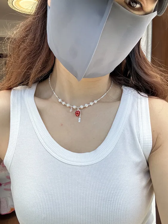 925纯银莓有烦恼花朵项链女简约时尚个性甜美