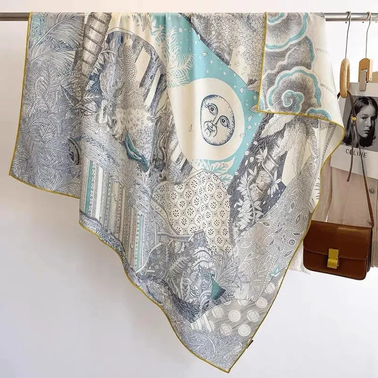 轻职风仲夏夜之梦厚款浪漫风丝巾花丝气质大方外搭秋冬披肩