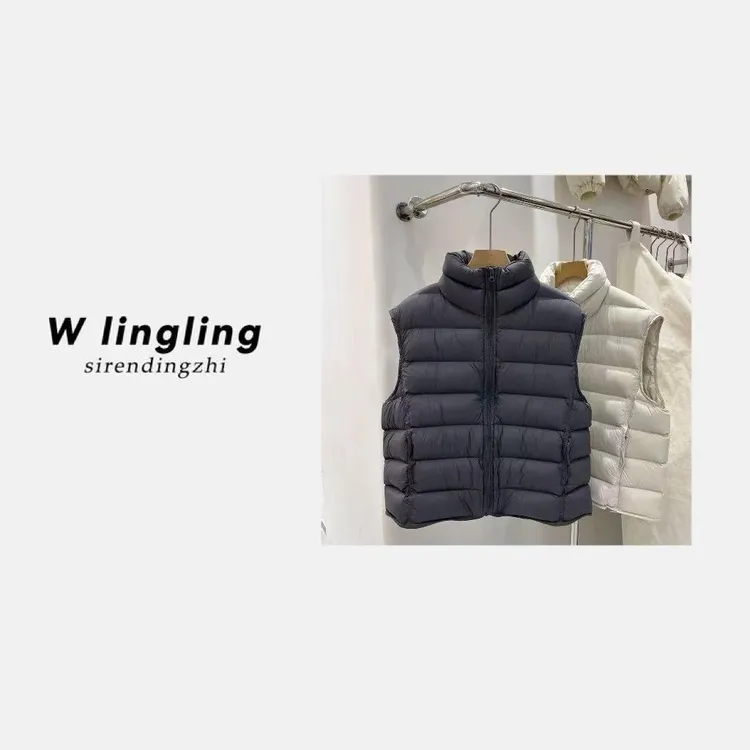 【玲姐定制】韩版立领龟背排骨棉服马甲女2025秋冬新款无袖百搭坎肩