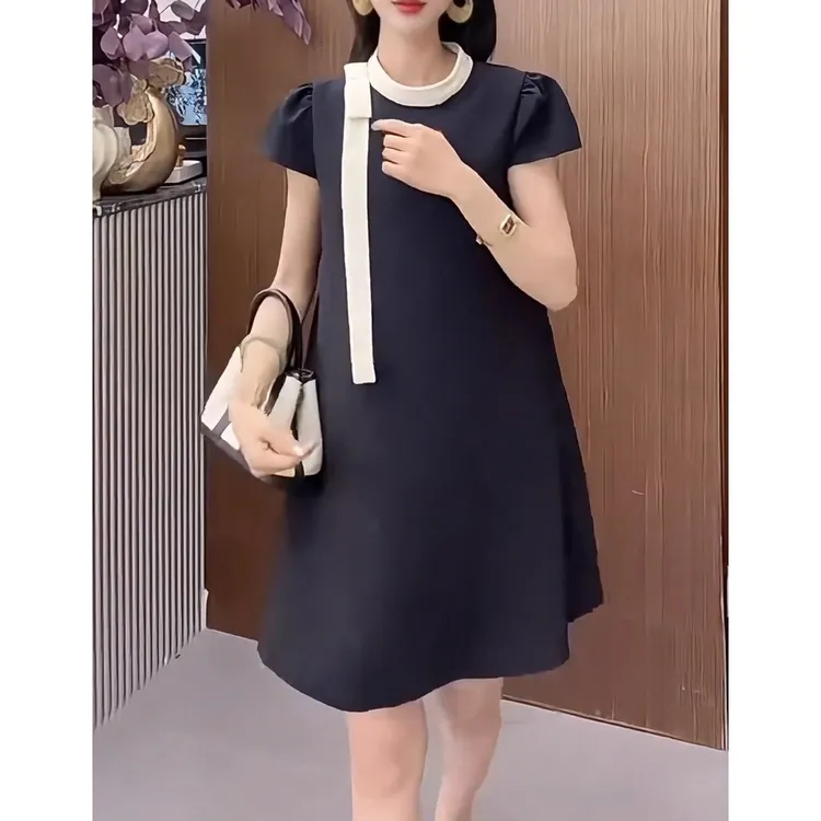 2025年夏季新款大码女装胖MM法式气质显瘦小香风高级感洋气连衣裙