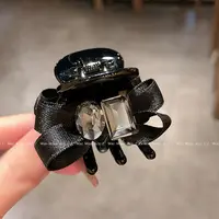 简约百搭蝴蝶结黑色半扎发夹女时尚气质高马尾夹网红韩版鲨鱼夹