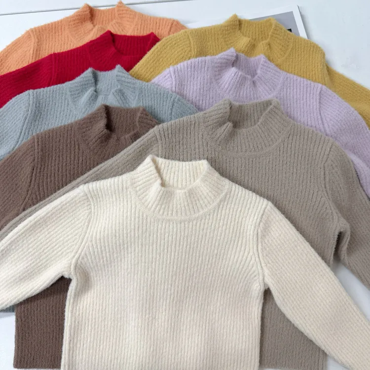 【糯米绒半高领毛衣  】婴儿童上衣服宝宝秋冬季套头打底针织衫L2