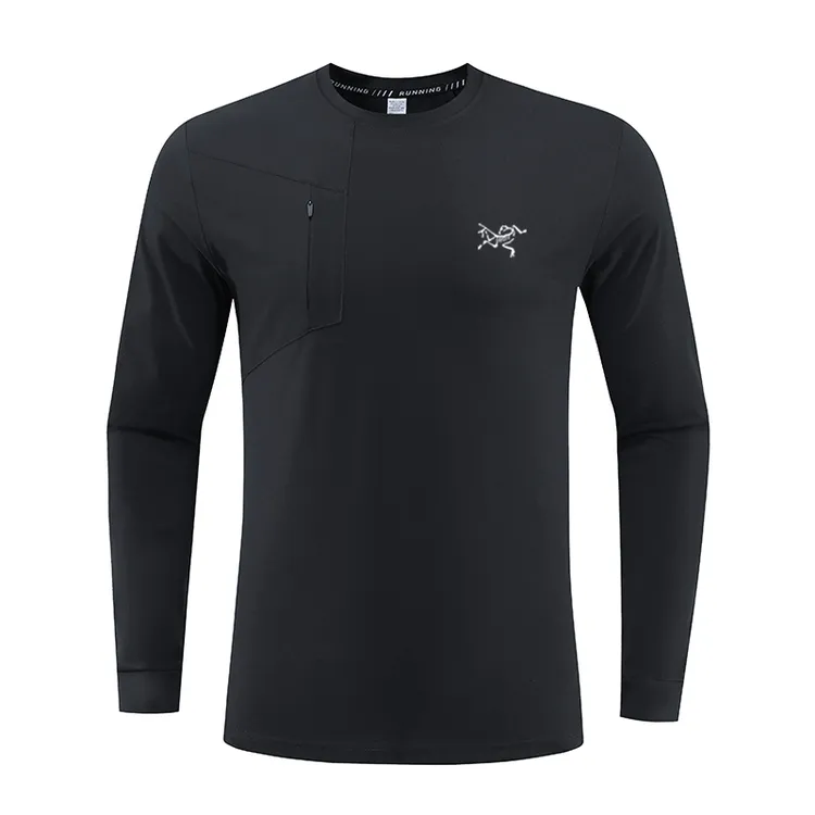 【商场同款】新款秋冬长袖户外速干t恤圆领男排汗休闲上衣透气大码
