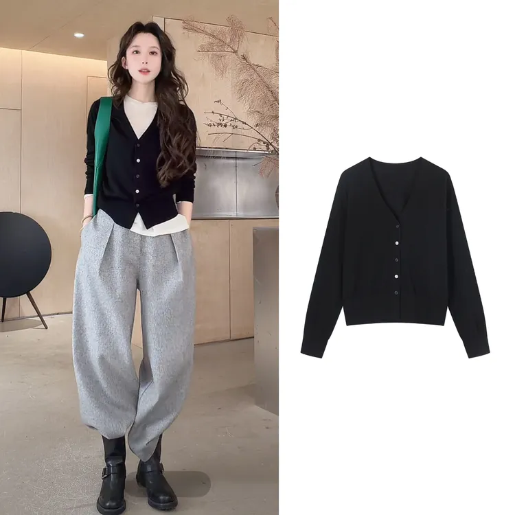 Z.blues【简系开衫】简约而不失格调经典V领羊毛开衫YZBJY8959