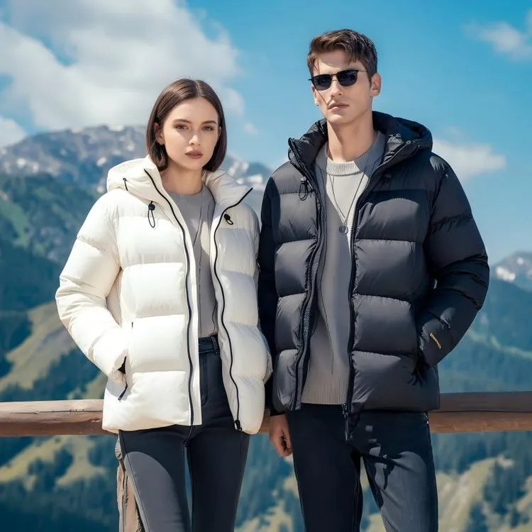 【男女同款】安心绒90白鸭绒高充绒防寒男连帽羽绒服冬外套YR2663