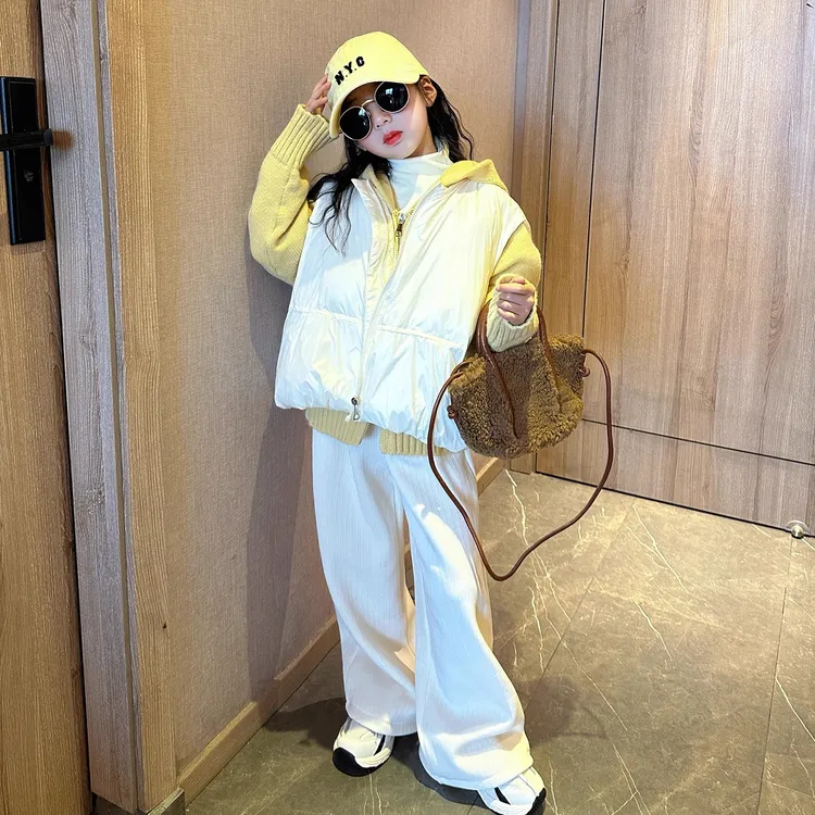 女童马甲秋冬2025新款儿童韩版洋气儿童休闲棉外穿加厚坎肩上衣潮