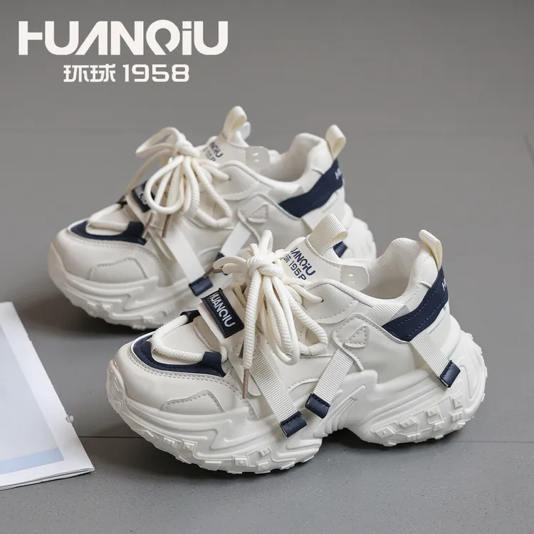 HUANQIU/环球老爹鞋女款2024爆款百搭厚底运动鞋韩版休闲学生女鞋