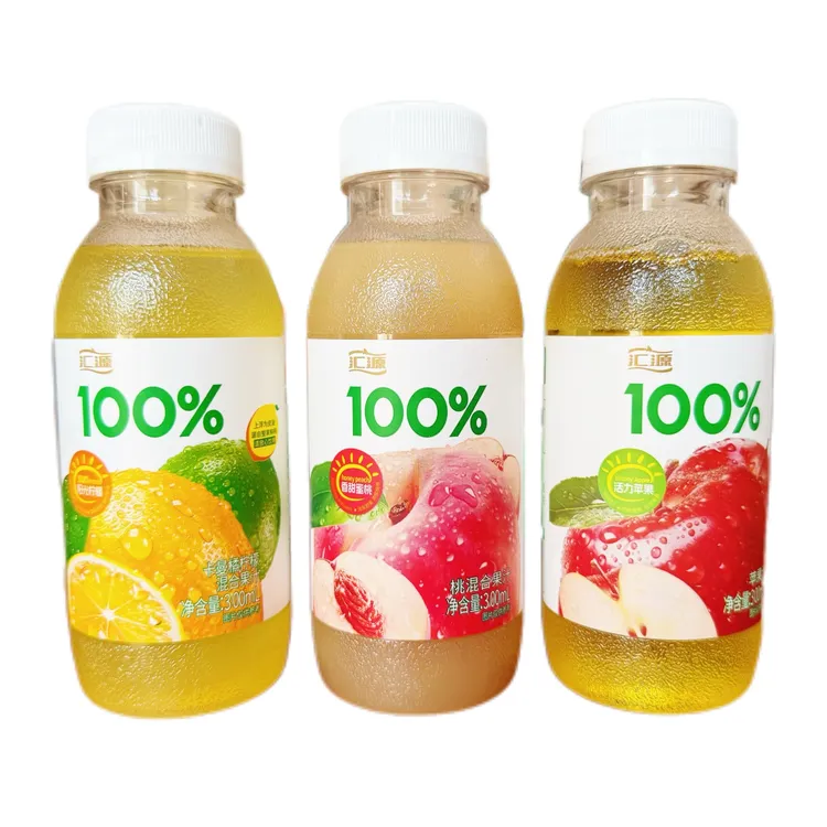 汇源果汁100%阳光柠檬 桃混合果汁苹果汁饮料300ml小瓶装果味饮料