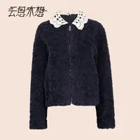Ysimo-X云思木想 织花梦暖 长袖手钩针织翻领100羊毛外套14095